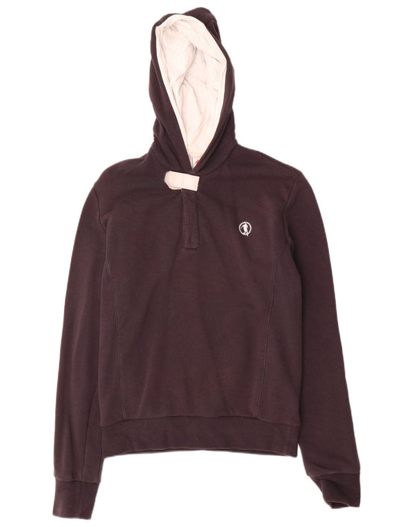 Bikkembergs Jersey con capucha y cuello con botones para mujer UK 44 Mediano Algodón negro