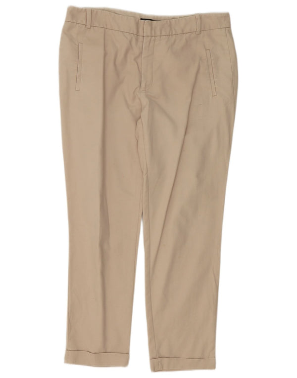 Zara Pantalón chino ajustado para mujer EU 42 Large W32 L27 Algodón beige