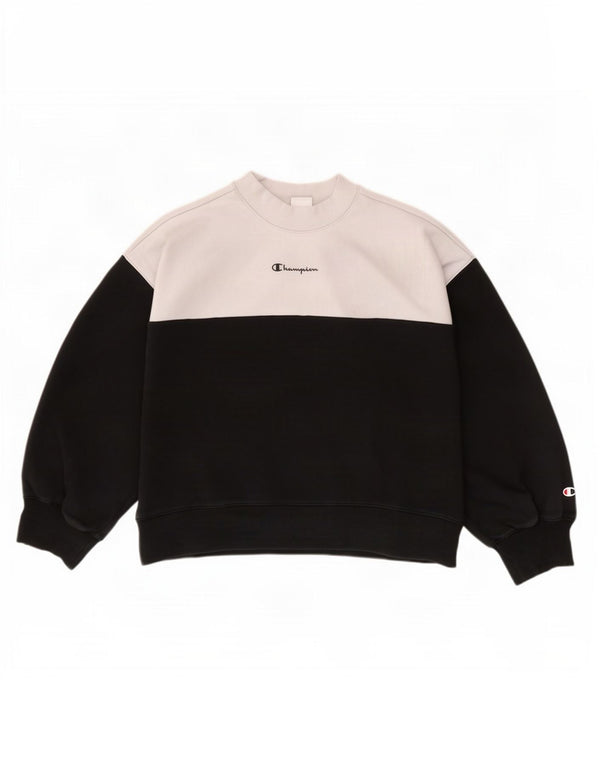 Champion Sudadera para mujer Jumper UK 46 Grande Negro Colorblock Algodón