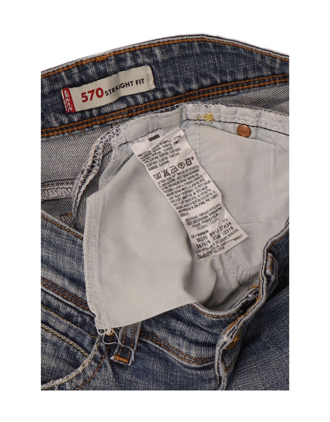 Vaqueros Levi's Mujer 570 Rectos W27 L29 Algodón Azul