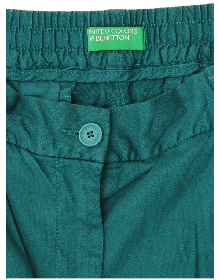 Pantalones Cortos Chinos Benetton Mujer W28 Verde Medio