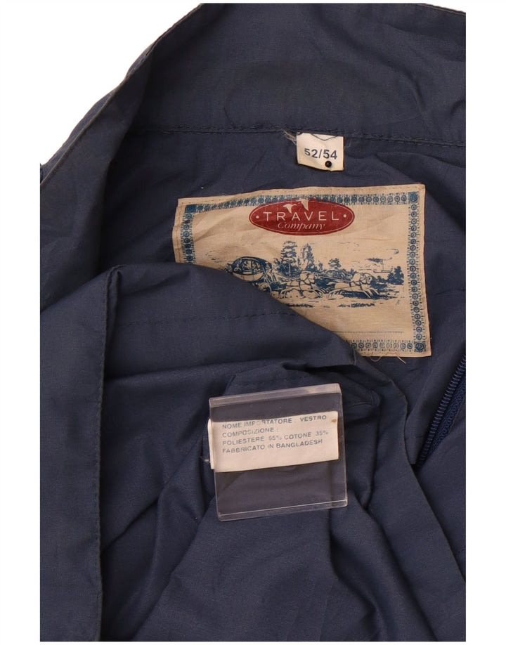 VINTAGE Chaqueta utilitaria para hombre IT 52/54 XL Poliéster azul marino