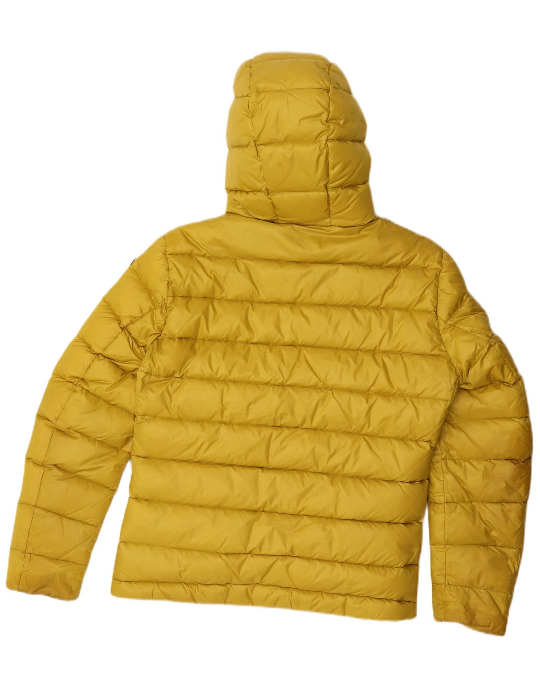 Blauer Chaqueta acolchada con capucha para hombre UK 38 Poliamida amarilla mediana