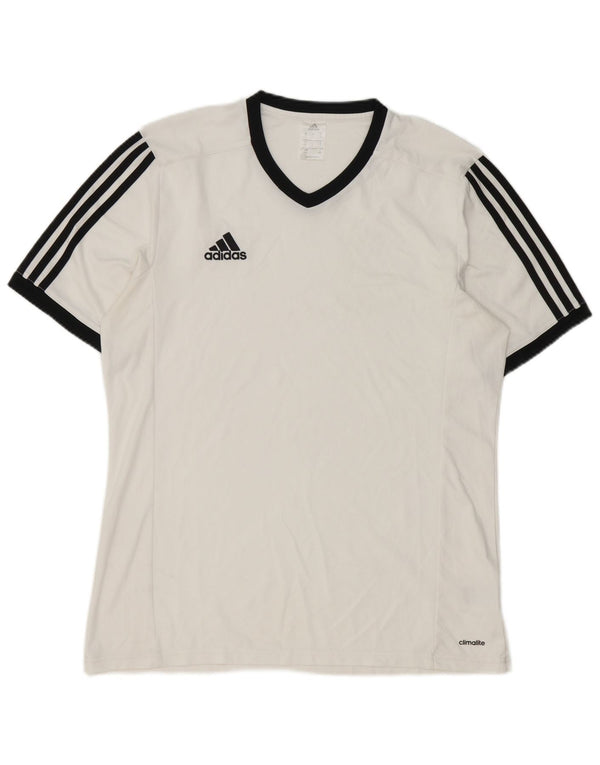 Adidas Mens Climalite Camiseta Top Grande Blanco Poliéster