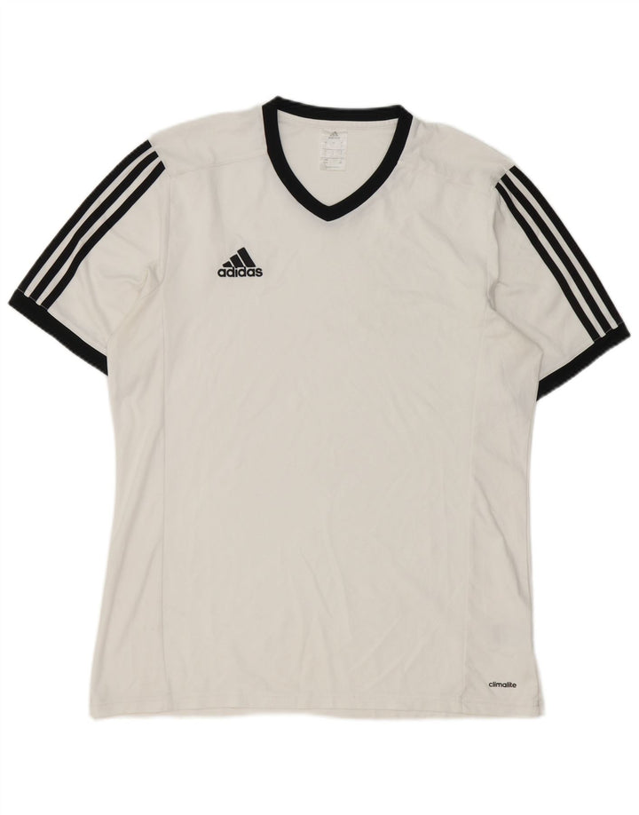 Adidas Mens Climalite Camiseta Top Grande Blanco Poliéster