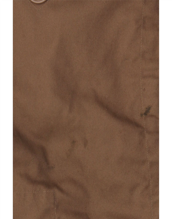 VINTAGE Chaqueta Parka con capucha para hombre Reino Unido 42 XL Poliéster marrón