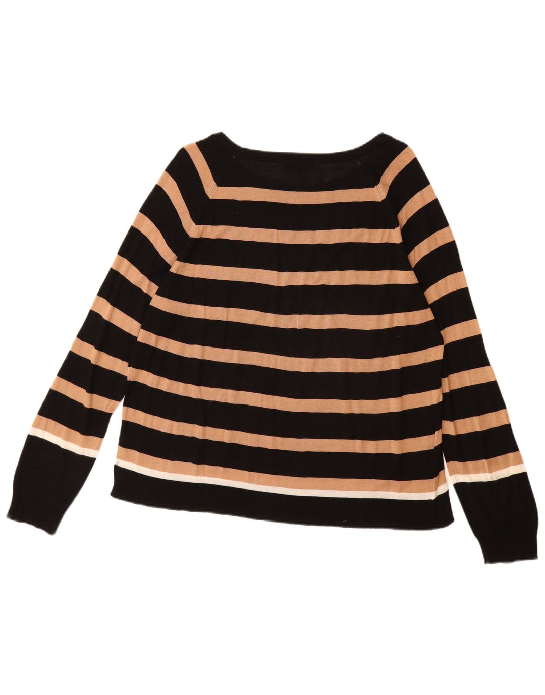 Zara - Jersey con cuello barco para mujer, talla 40, talla grande, color negro, a rayas