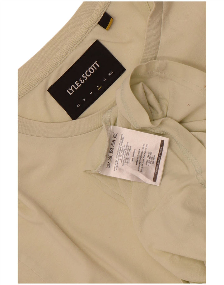 Lyle & Scott - Camiseta para hombre, talla grande, color beige, algodón