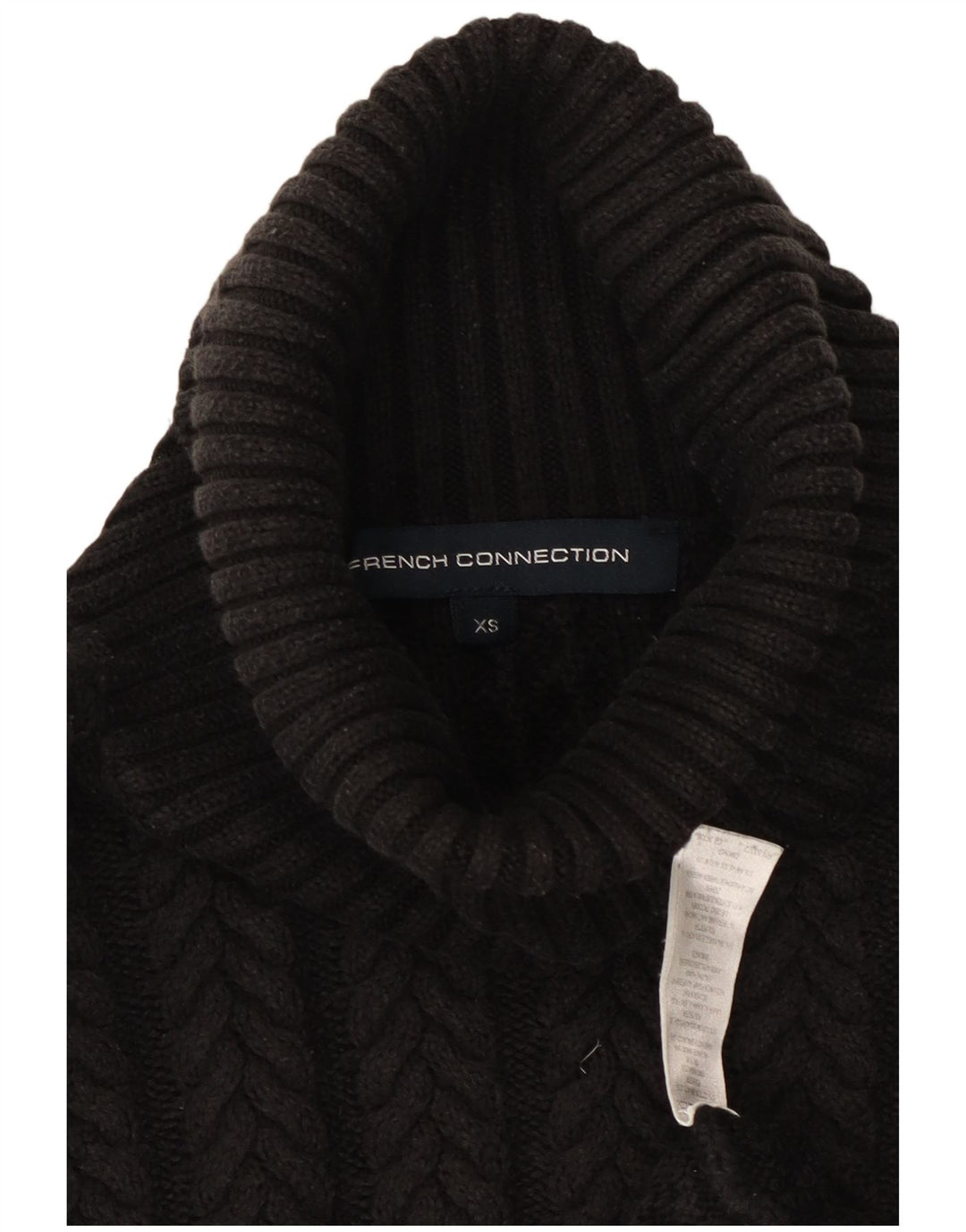 FRENCH CONNECTION Jersey extragrande con cuello vuelto para mujer UK 6 XS Negro