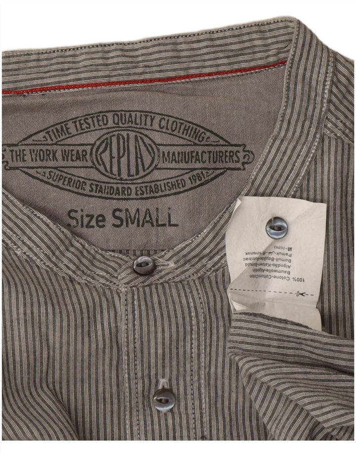 REPLAY Camisa Hombre Small Gris Rayas Algodón