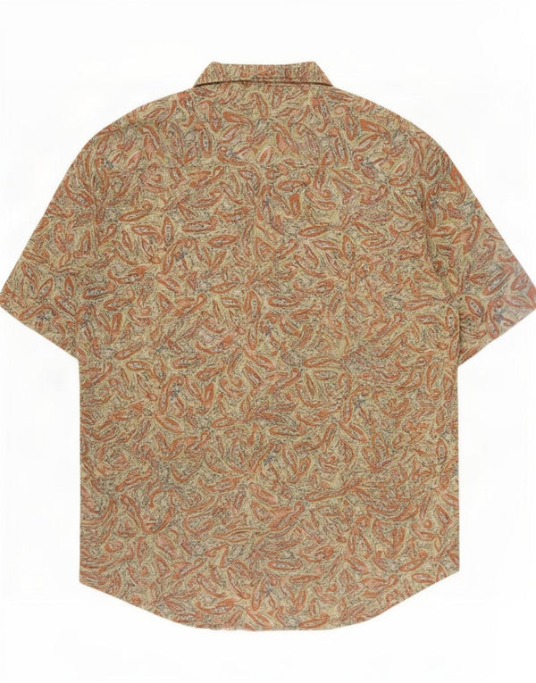 Camisa vintage de manga corta para hombre grande multicolor Paisley