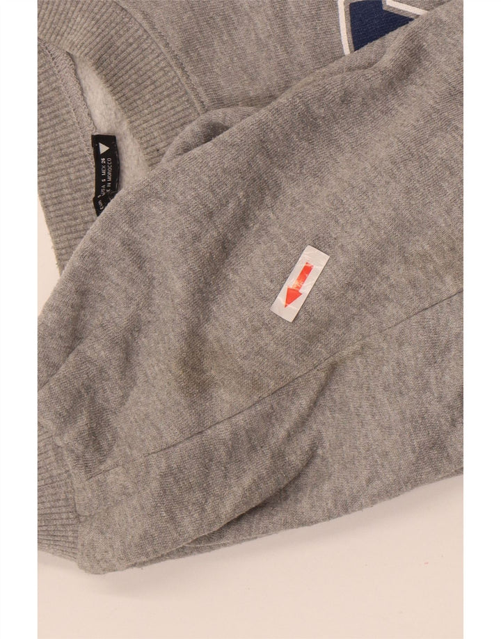 Zara Mujer Brooklyn Graphic Sudadera De Gran Tamaño Jersey UK 10 Small Gris