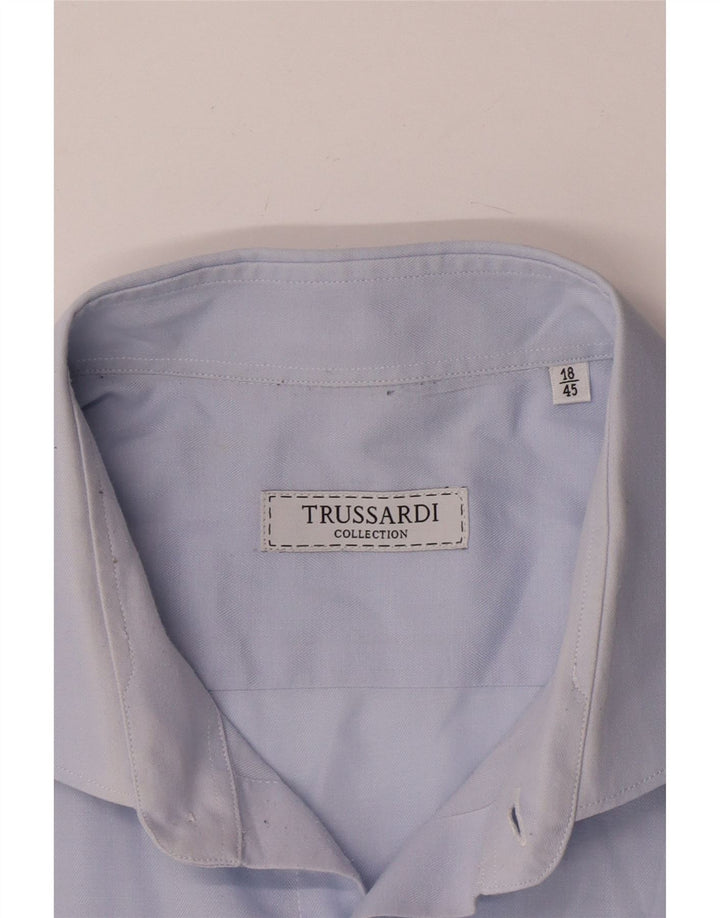 Camisa Trussardi Hombre Talla 45 18 2XL Azul