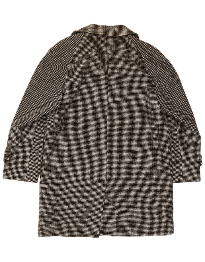 Aquascutum Abrigo para hombre UK 36 Pequeño Clásico de lana de pata de gallo negro