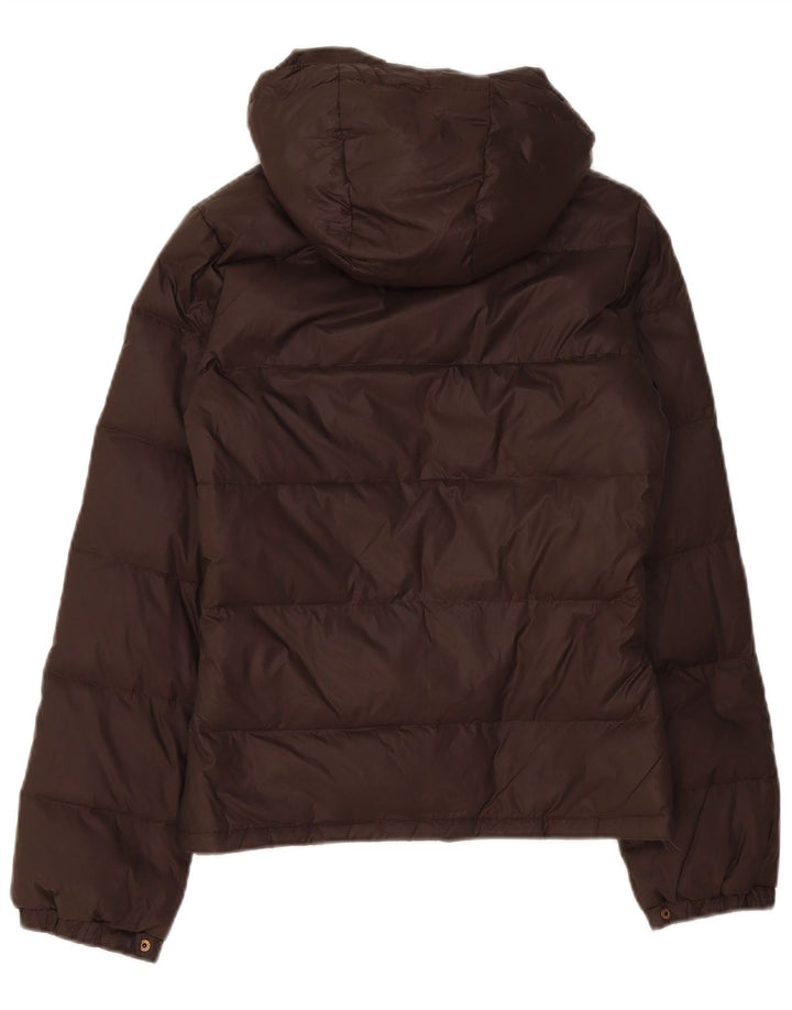 Benetton Chaqueta Acolchada Con Capucha IT 40 Small Marrón Poliamida