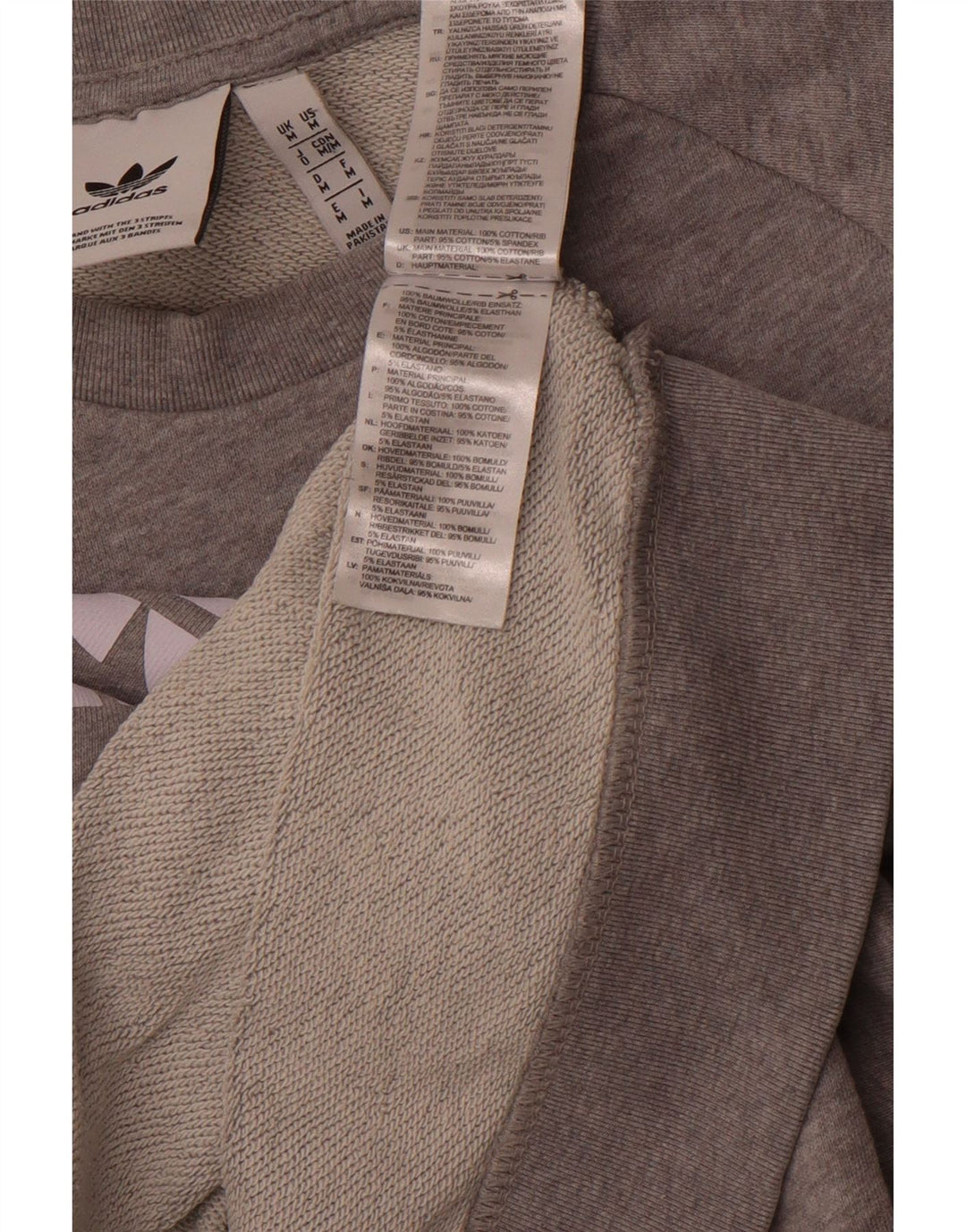 ADIDAS Hombre Sudadera Gráfica Jumper Gris Medio Algodón Deportes