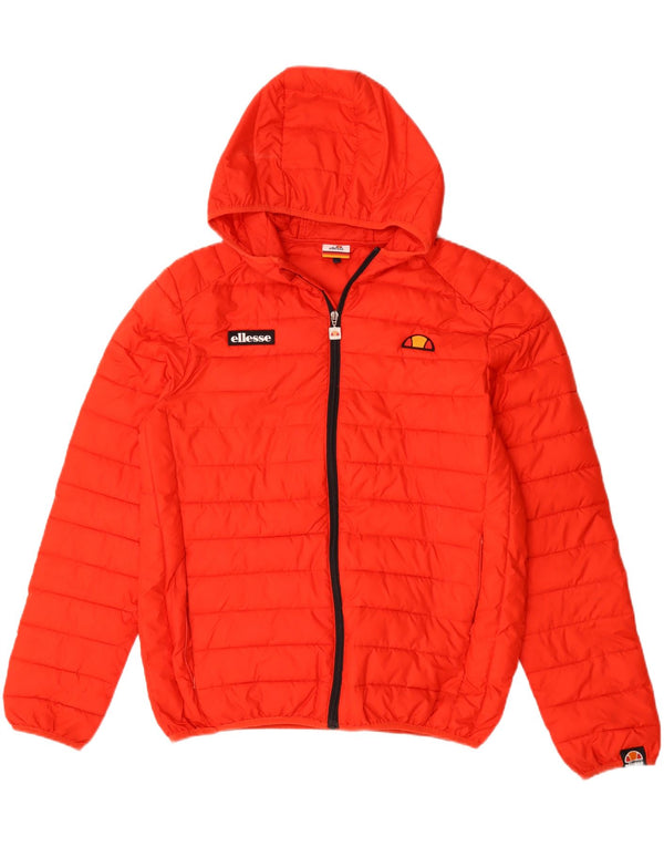 Ellesse Chaqueta acolchada con capucha para hombre UK 40 Large Naranja Poliéster