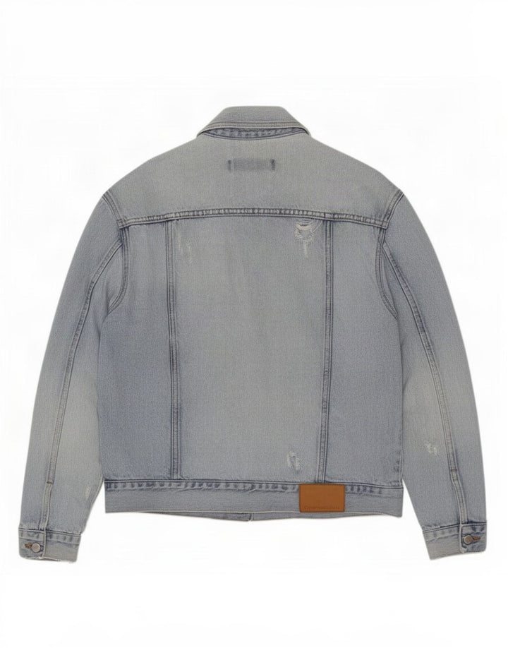 Calvin Klein Jeans Chaqueta vaquera desgastada para hombre UK 38 Algodón azul medio