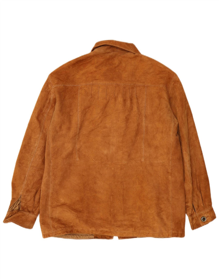 VINTAGE Chaqueta de ante holgada para hombre IT 44 XS Beige