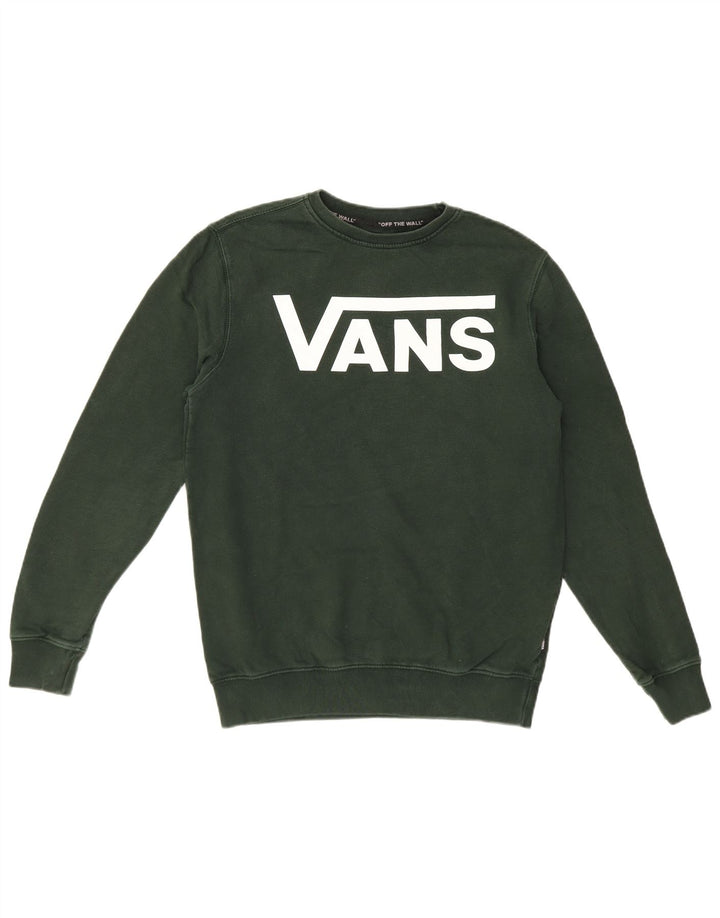 Vans Hombre Sudadera Gráfica Jersey Pequeño Algodón Verde