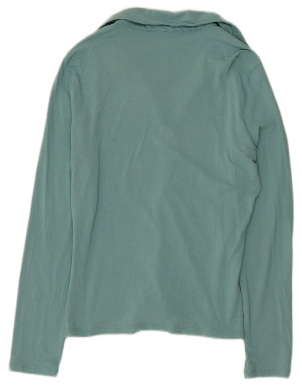 Trussardi Jeans Polo de Manga Larga para Mujer UK 42 Medium Turquesa