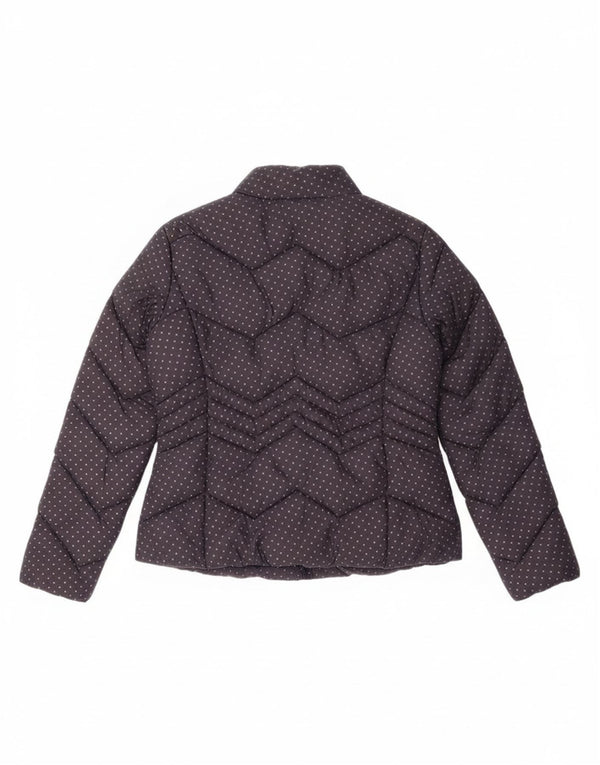 Diana Gallesi Chaqueta acolchada para mujer UK 46 Grande Poliamida con lunares azul marino