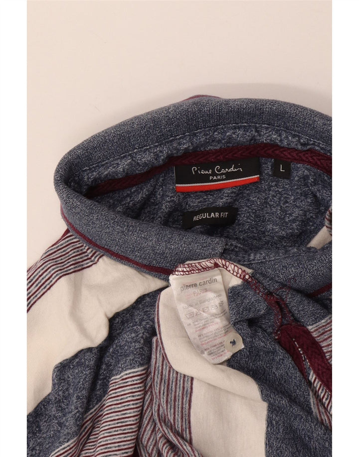 Pierre Cardin Polo de corte regular para hombre, talla grande, rayas multicolores