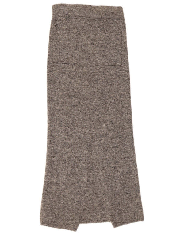 Whistles Falda larga de punto de cintura alta para mujer pequeña W24 lana moteada gris