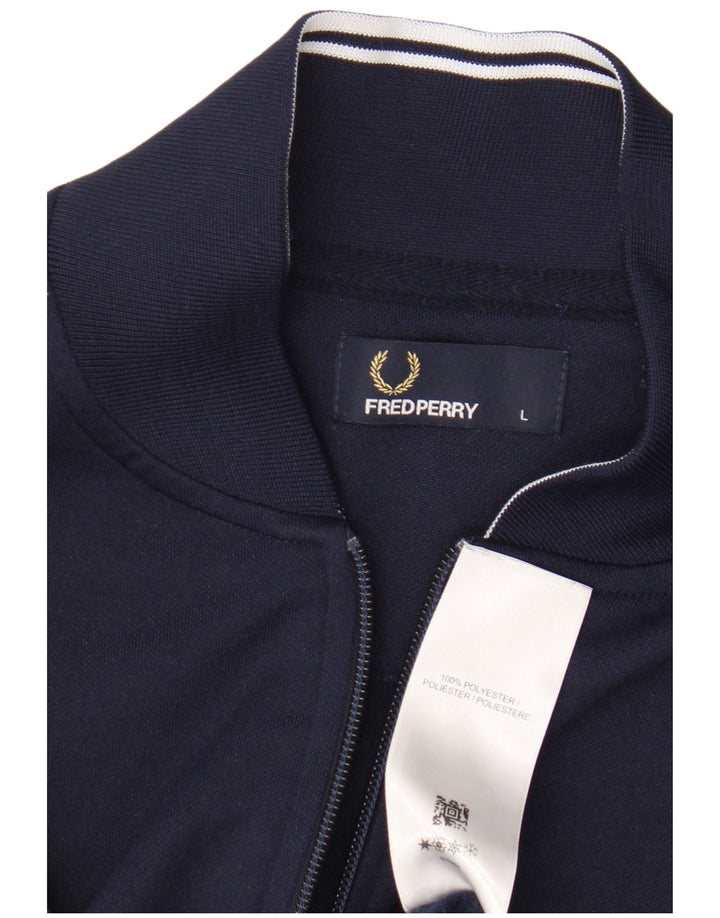 Fred Perry Chaqueta superior de chándal para hombre Poliéster azul marino grande