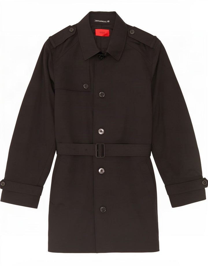 Gabardina Hugo Boss para hombre EU 54 2XL Poliéster negro