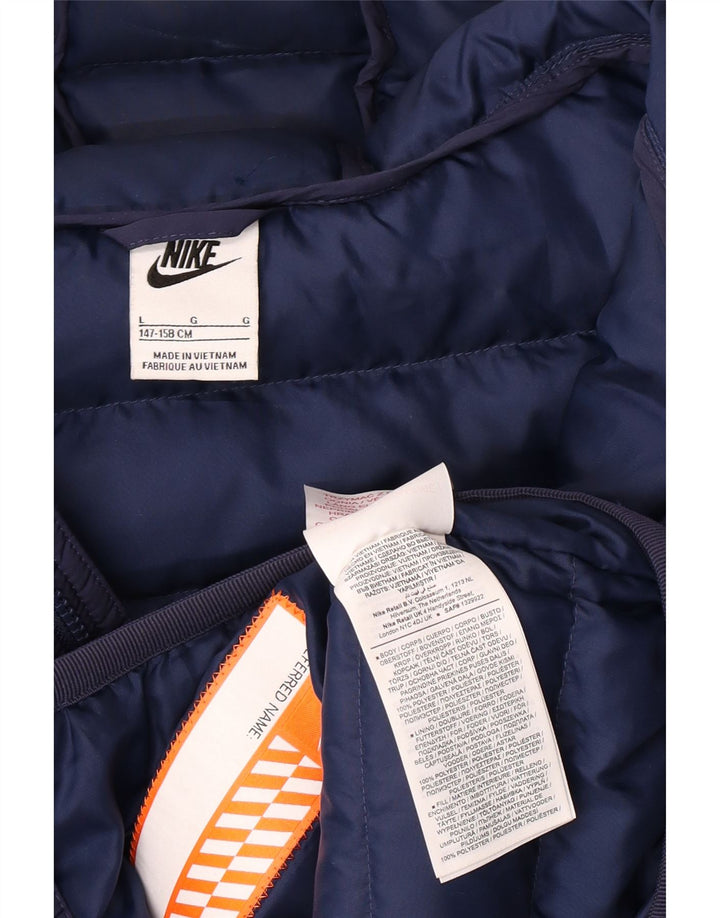 Nike Chaqueta acolchada con capucha para niños 12-13 años Grande Azul marino Poliéster