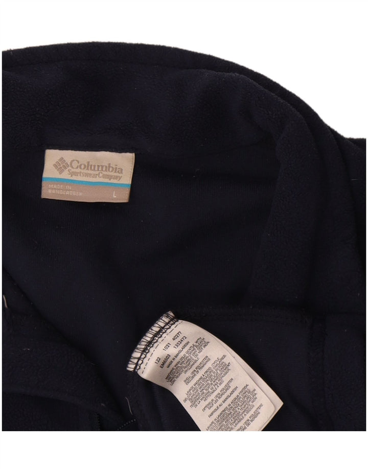 Columbia - Jersey de forro polar con cremallera para hombre, talla grande, poliéster azul marino