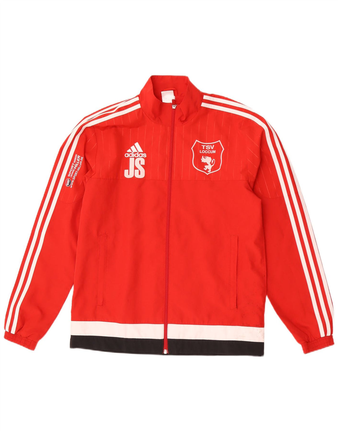 Adidas Hombre TSV Loccum Chándal Top Chaqueta Pequeña Rojo Colorblock Poliéster