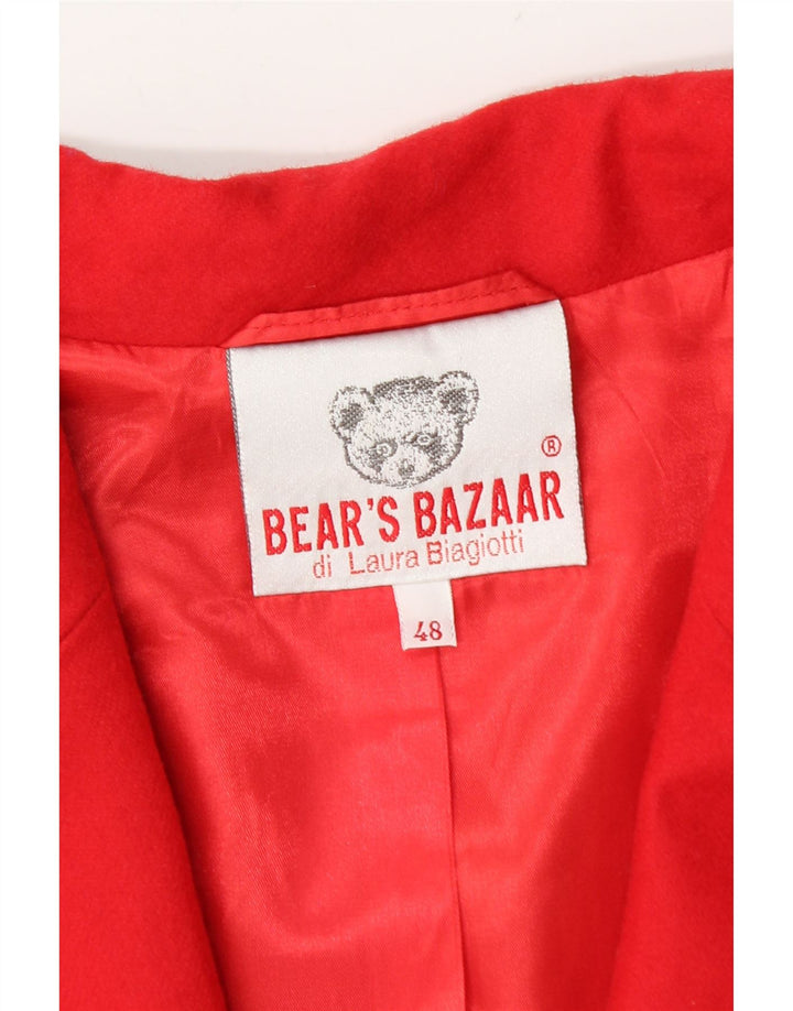 Laura Biagiotti Chaqueta Blazer de 2 Botones para Mujer IT 48 XL Lana Roja
