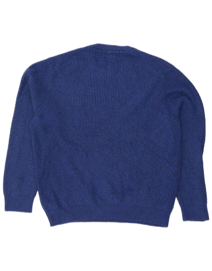 Marks & Spencer Jersey extragrande con cuello redondo para mujer UK 40 XL Azul