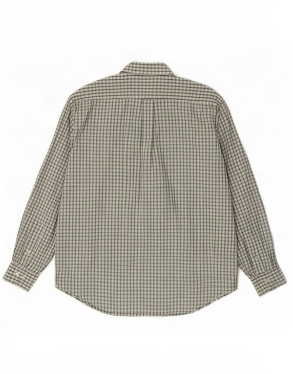 Camisa Benetton Hombre De Algodón A Cuadros Verde Medio