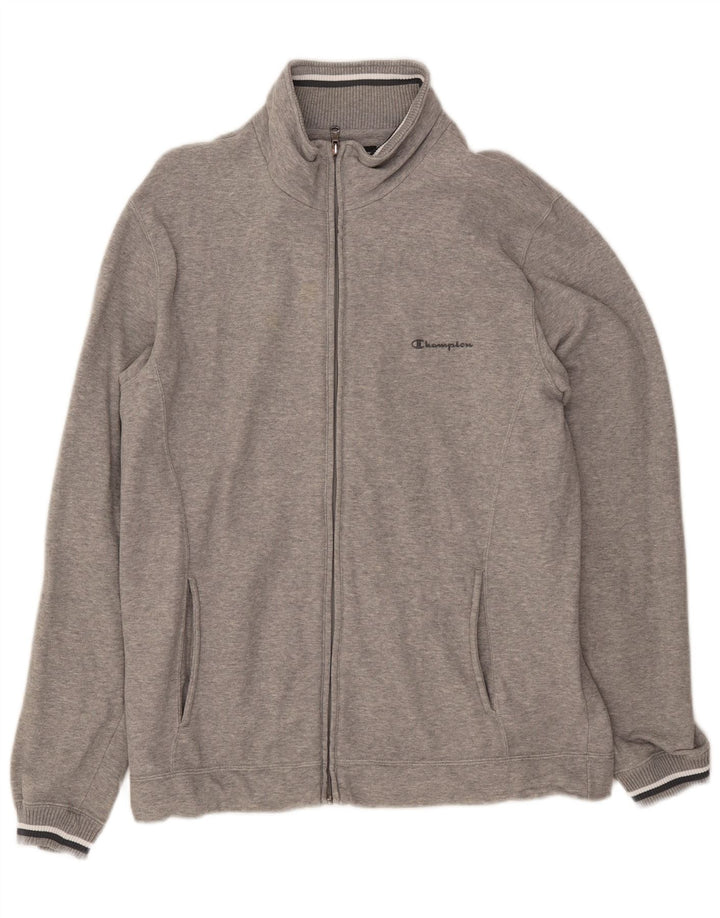 CHAMPION Chaqueta superior de chándal para hombre Algodón moteado gris grande