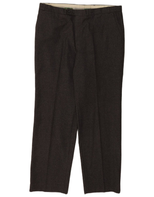 C&A Mens Canda Regular Casual Pantalones W40 L31 Gris Lana Nueva