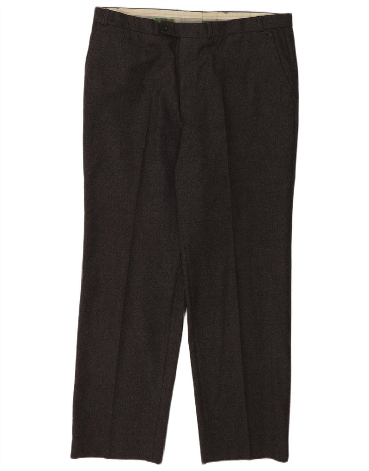 C&A Mens Canda Regular Casual Pantalones W40 L31 Gris Lana Nueva