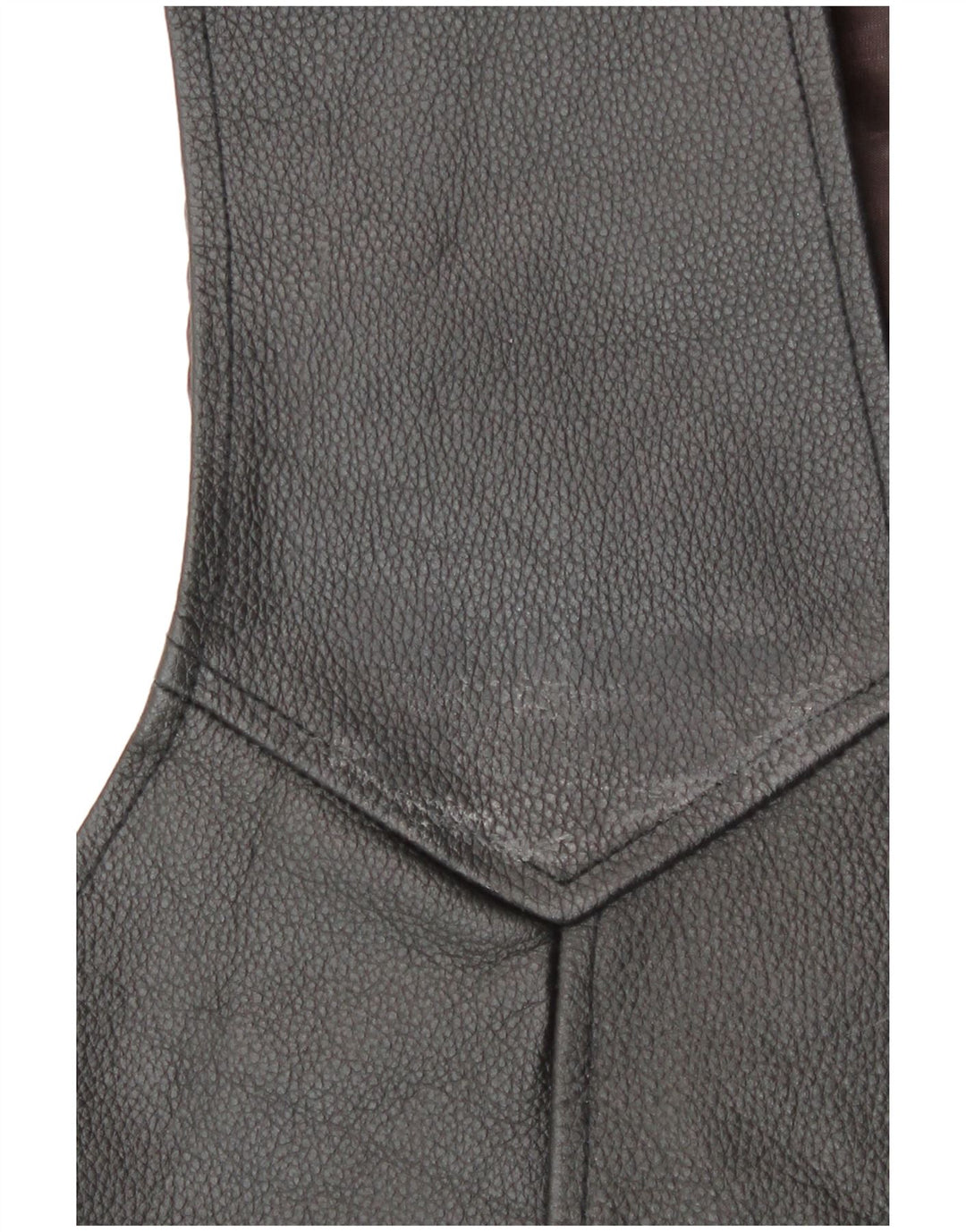 Vintage hombres cuero chaleco medio negro biker