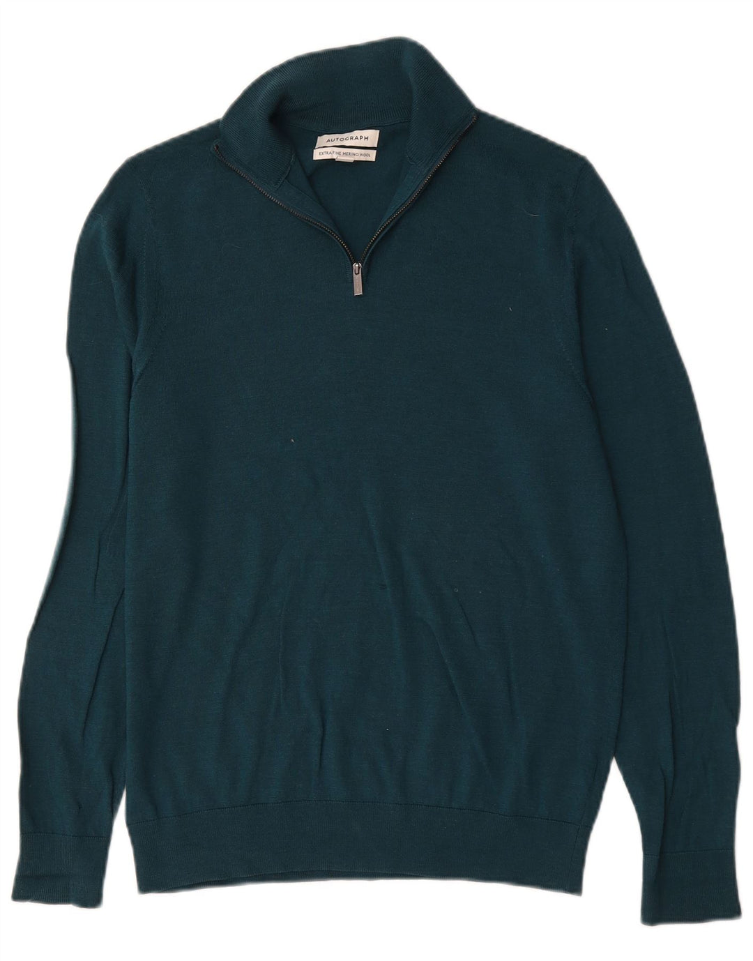 Marks & Spencer Jersey Autograph con cuello y cremallera para hombre de lana verde medio