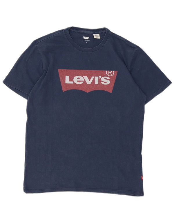 Levi's Camiseta gráfica para hombre Top pequeño de algodón azul marino