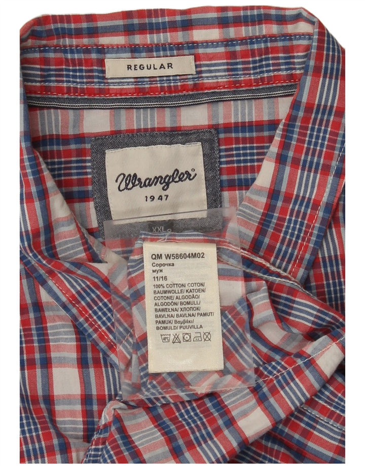 WRANGLER Camisa de manga corta para hombre, ajuste regular, 2XL, cuadros multicolores