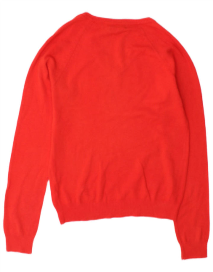 Zara - Jersey con cuello en V para mujer, talla 12, algodón rojo mediano