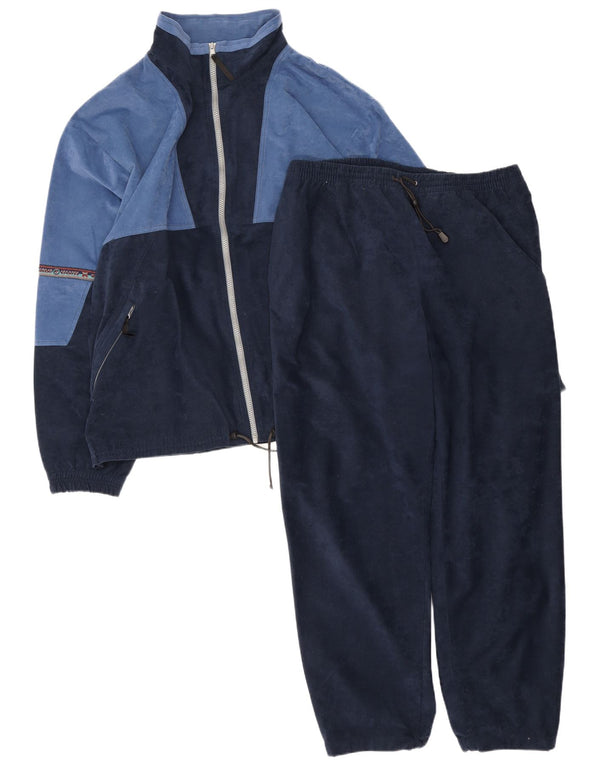 Great Escapes Chándal completo de terciopelo para hombre EU 56 XL Azul marino Colorblock