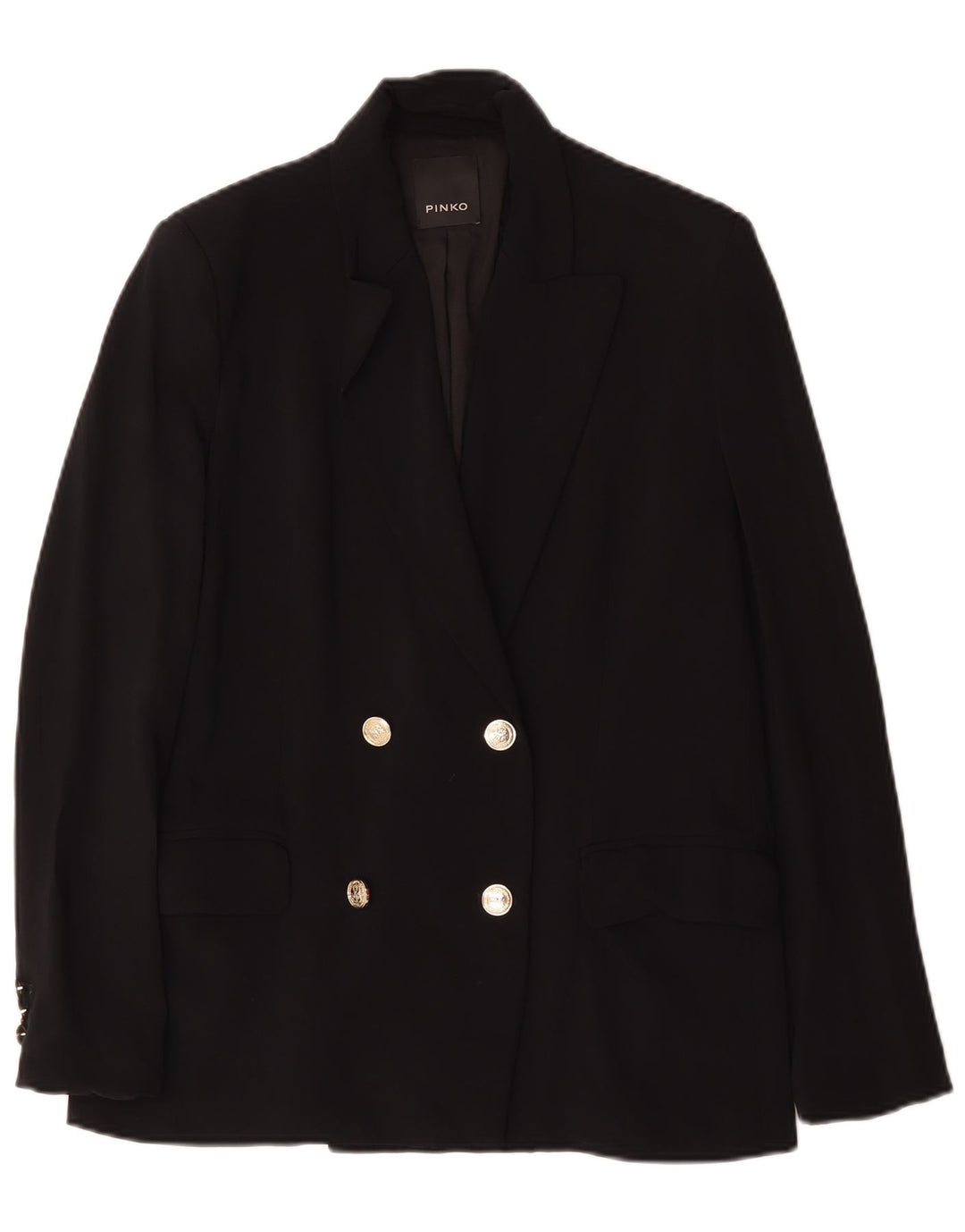 Pinko Mujer Blazer De Doble Botonadura IT 42 Poliéster Negro Mediano