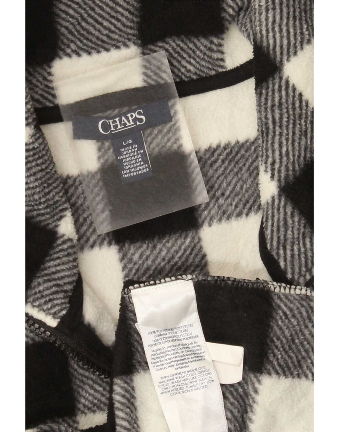 Chaps Chaleco polar para mujer UK 40 Grande Poliéster a cuadros negro