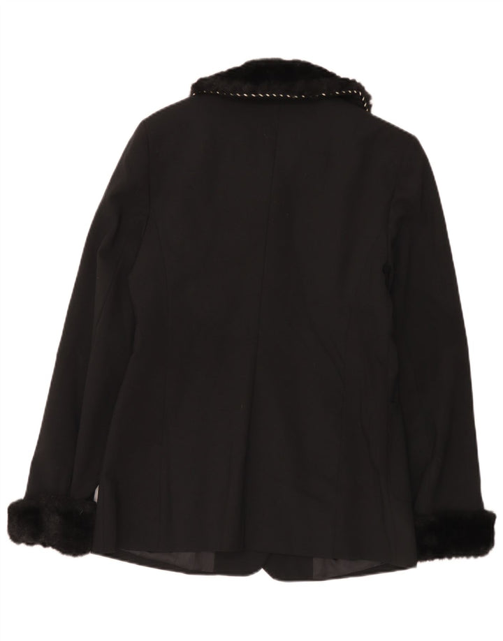Vintage mujer 6 botones Blazer chaqueta IT 44 medio negro