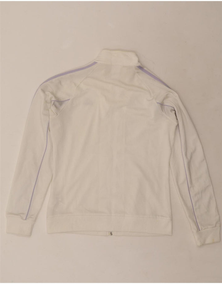 ADIDAS Chaqueta superior de chándal para mujer Reino Unido 16 Grande Poliéster blanco roto