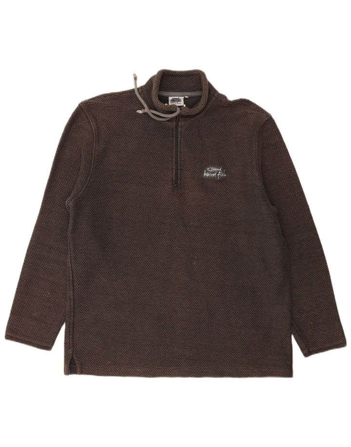 Weird Fish Sudadera Hombre con Cremallera y Cuello Jersey XL Algodón Gris